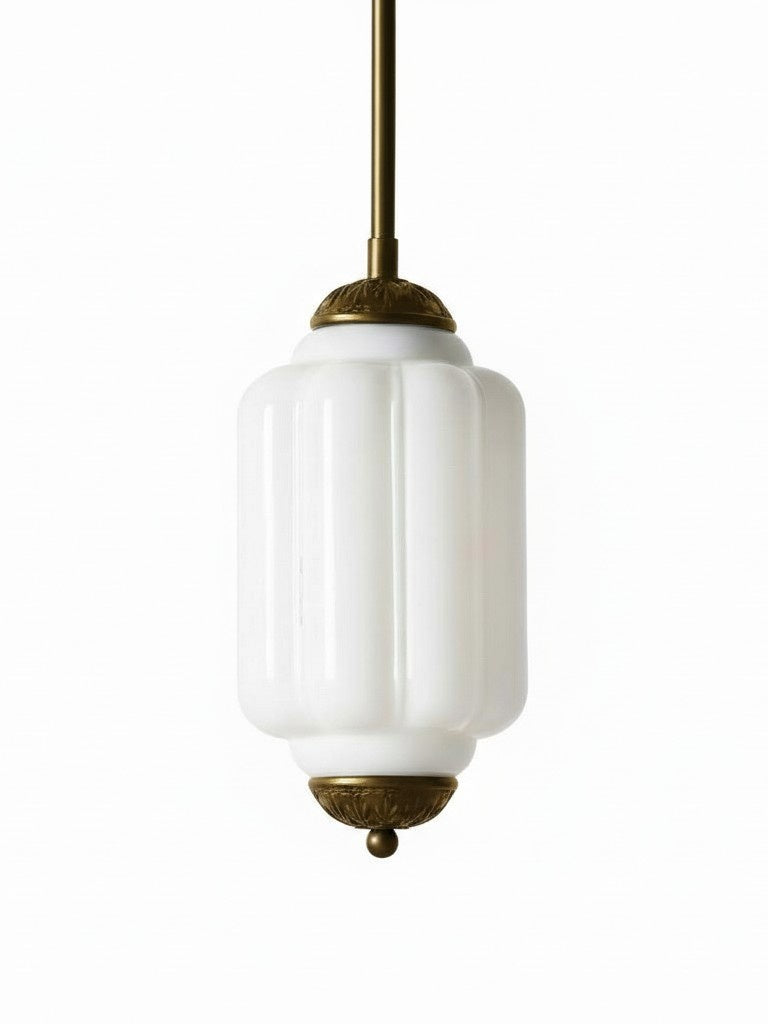 Vintage Glazen Hanglamp met Nostalgische Uitstraling – Verfijnde Verlichting voor Eetkamer en Keuken