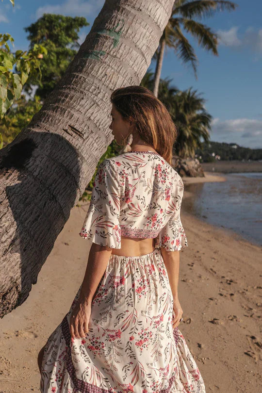 Boho-jurk Bloemenprint Zomerjurk Vrouw
