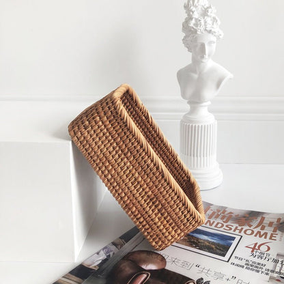 Rotan Opbergmand Gevlochten Naturel Badkamer Keuken | Handgeweven Opbergmand Woonkamer Organizer