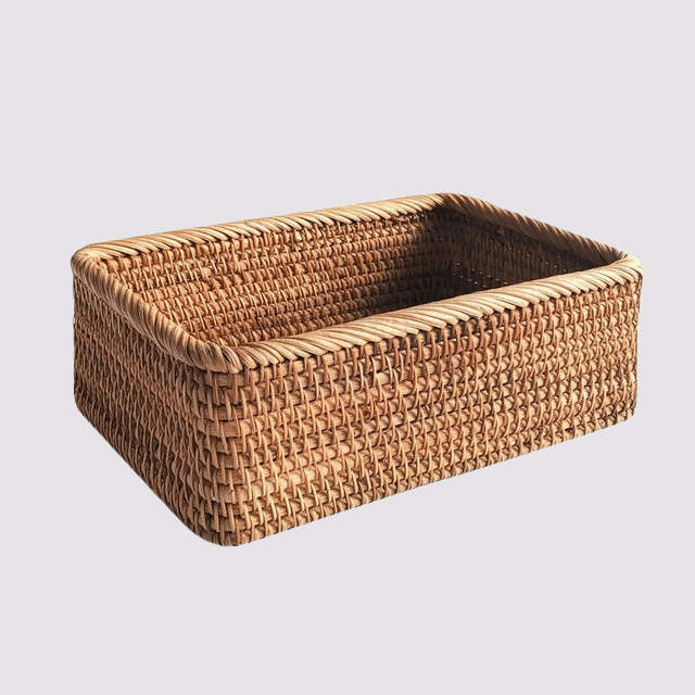 Rotan Opbergmand Gevlochten Naturel Badkamer Keuken | Handgeweven Opbergmand Woonkamer Organizer
