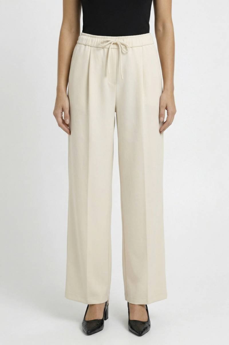 Wijde Broek Dames - Comfortabele Trekkoord Pasvorm | Relaxed — Crème