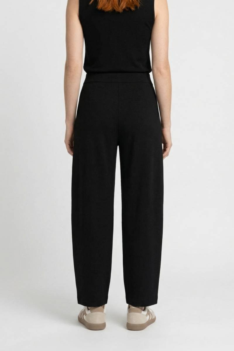 Wijde Broek Dames - Elegant Plissé met Hoge Taille | Chique — Zwart