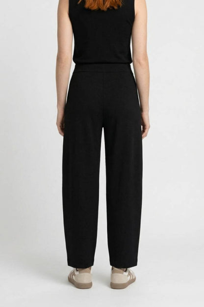 Wijde Broek Dames - Elegant Plissé met Hoge Taille | Chique — Zwart