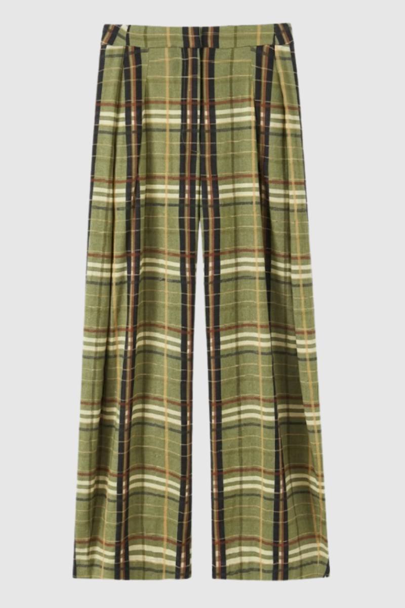 Dames Broek Wijd Model Geruit Rechte Pijpen Retro Stijl - StudioMarella