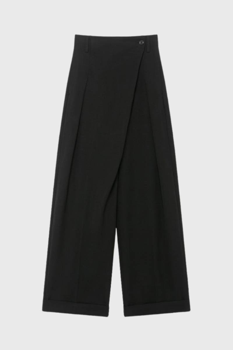 Hoge Taille Damesbroek Met Overlapping Elegant Zwart - StudioMarella