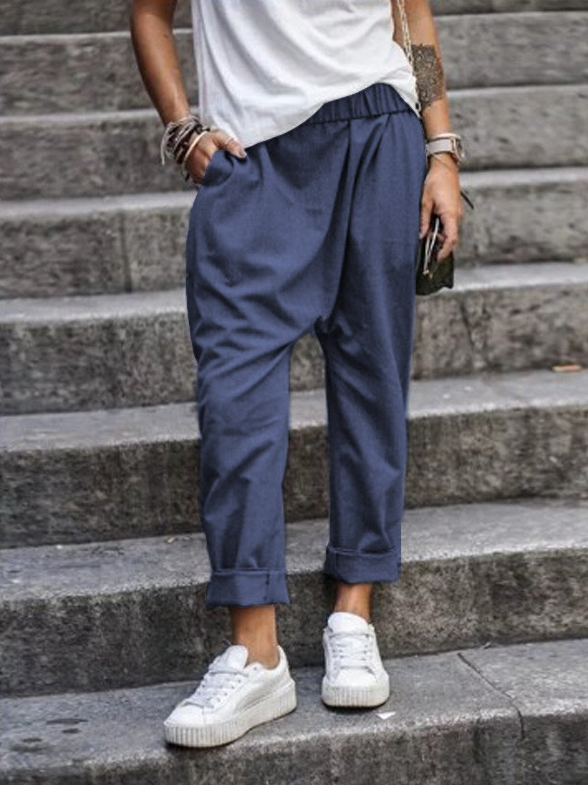 Dames Linnen Broek Zomerkleding Casual Stijl
