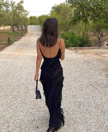 Vrouwen Maxi Jurk Ruffles Elegante Avondjurk