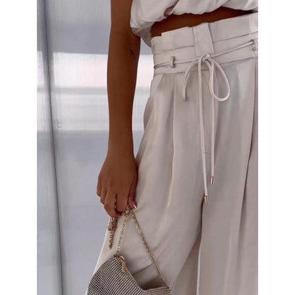 Vrouwen Zijden Tweedelig Outfit - Elegante Zomerjurk Set
