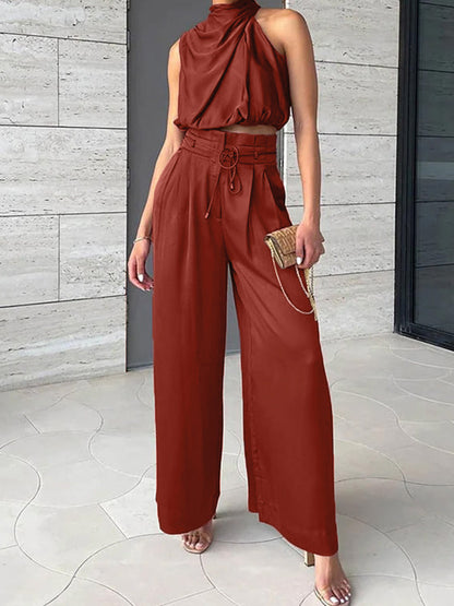 Zijden Two-Piece Outfit voor Vrouw - Elegante Zomerjurk en Casual Set