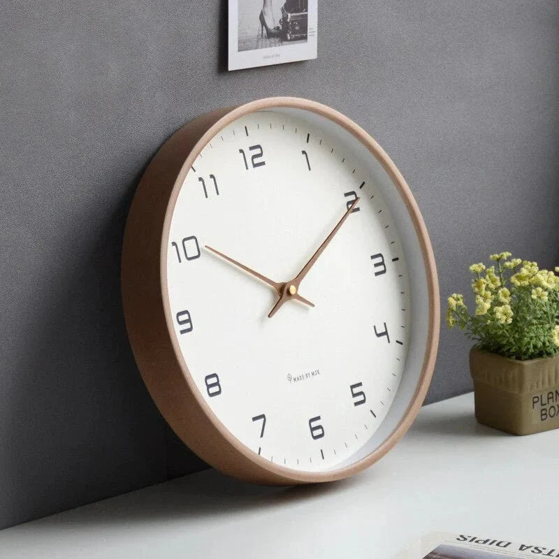 Houten Wandklok Scandinavisch Minimalistisch Stil 25cm 30cm Rond