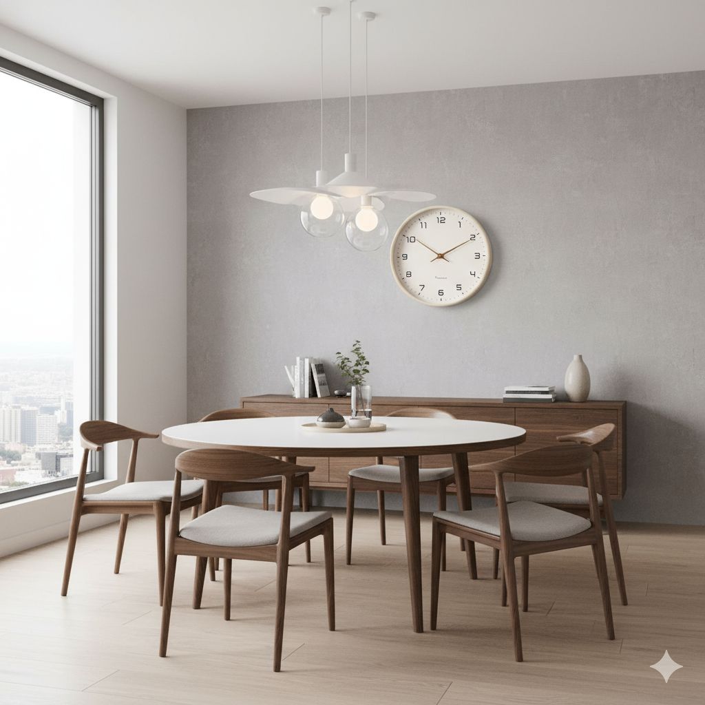 Houten Wandklok Scandinavisch Minimalistisch Stil 25cm 30cm Rond