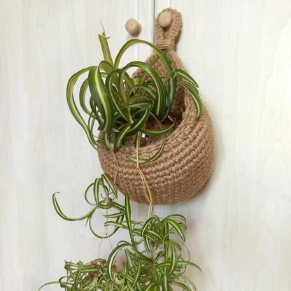 Gevlochten Hangmandjes van Henneptouw – Wandopberging Groenten & Fruit – Handgemaakt Boho Design