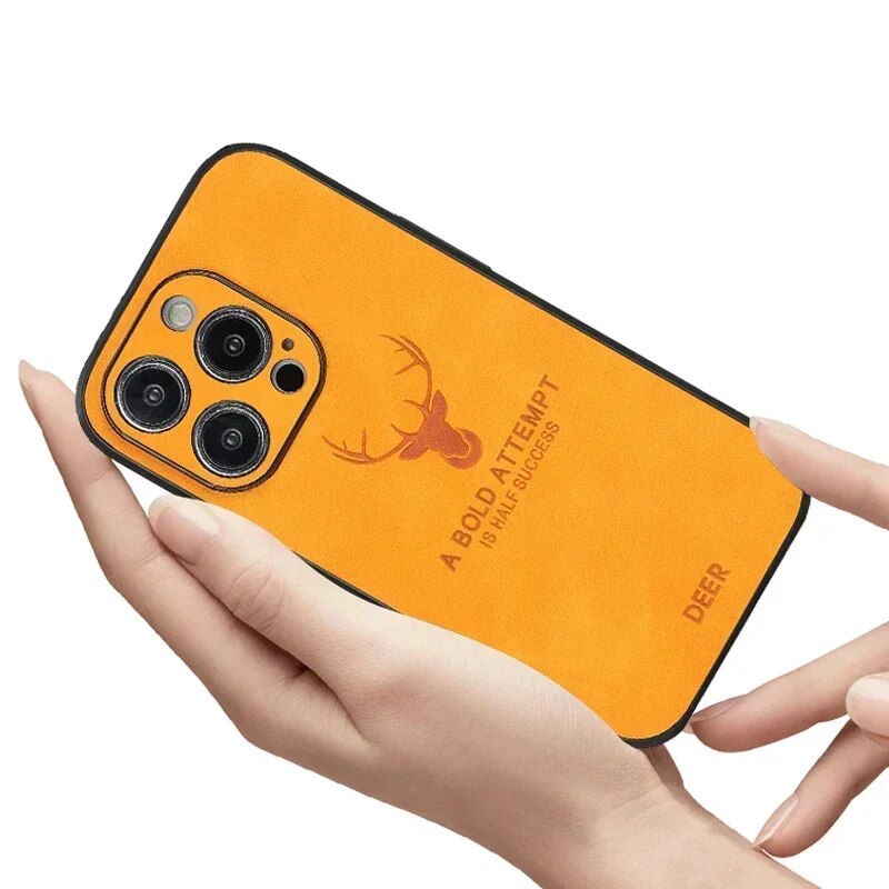 Smartphone Hoesje in Leerlook — Slank Design met Valbescheming & MagSafe-Compatibiliteit voor iPhone 16/15/14/13/12