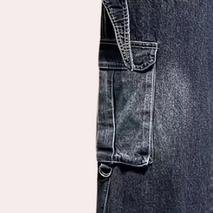 Heren Cargo Jeans Lichtblauw Streetwear Stijl