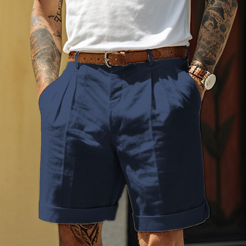 Heren Shorts Linnen-Katoen Klassiek Comfortabel
