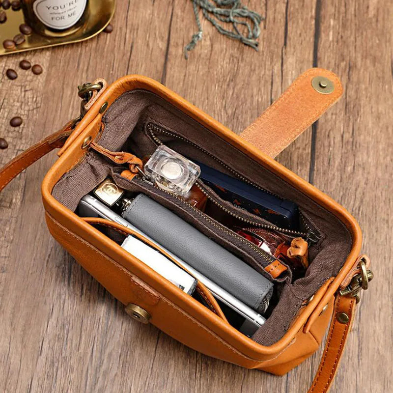 Crossbody Schoudertas Leer 22x12x6 cm Handgemaakt Damestas voor Dagelijks Gebruik Elegante Compacte Tas