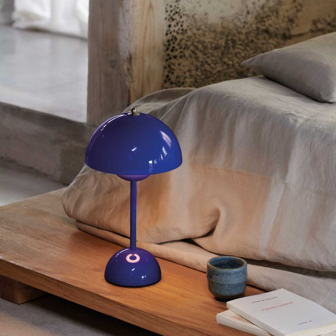 Tafellamp paddenstoel LED USB oplaadbaar draadloos nachtkastje bureau sfeerlicht interieur