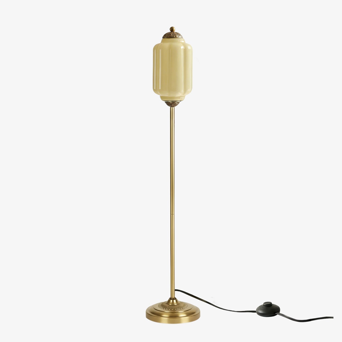Decoratieve Glazen Pompoen Vloerlamp Retro Organische Stijl Woonkamer Staande Lamp