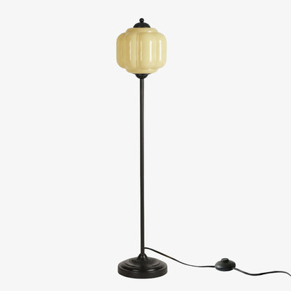 Decoratieve Glazen Pompoen Vloerlamp Retro Organische Stijl Woonkamer Staande Lamp