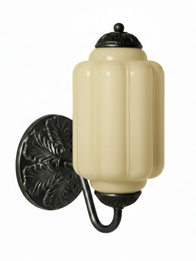 Melkglazen Wandlamp Eloise voor Hal en Slaapkamer | Vintage Wandverlichting met Melkwit Glas