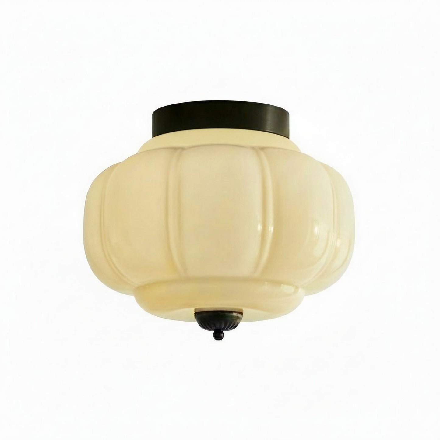 Retro Plafondlamp met Melkglazen Kap – Verfijnde Semi-Flush Mount Verlichting voor Moderne Interieurs