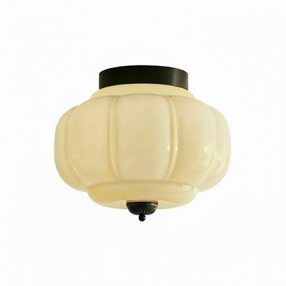 Retro Plafondlamp met Melkglazen Kap – Verfijnde Semi-Flush Mount Verlichting voor Moderne Interieurs