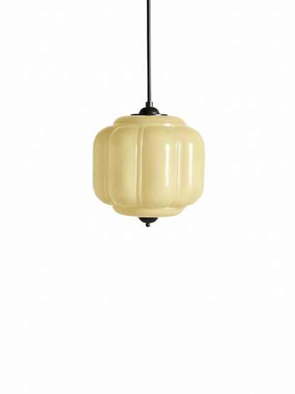 Vintage Kroonluchter met Crèmekleurige Glazen Kappen – Hanglamp in Retro-Stijl voor Eetkamer & Woonkamer