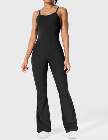 Jumpsuit Zonder Rug Flare Model met Verstelbare Bandjes wordt: Jumpsuit Zonder Rug Flare Maatwerk Verstelbare Schouderbandjes