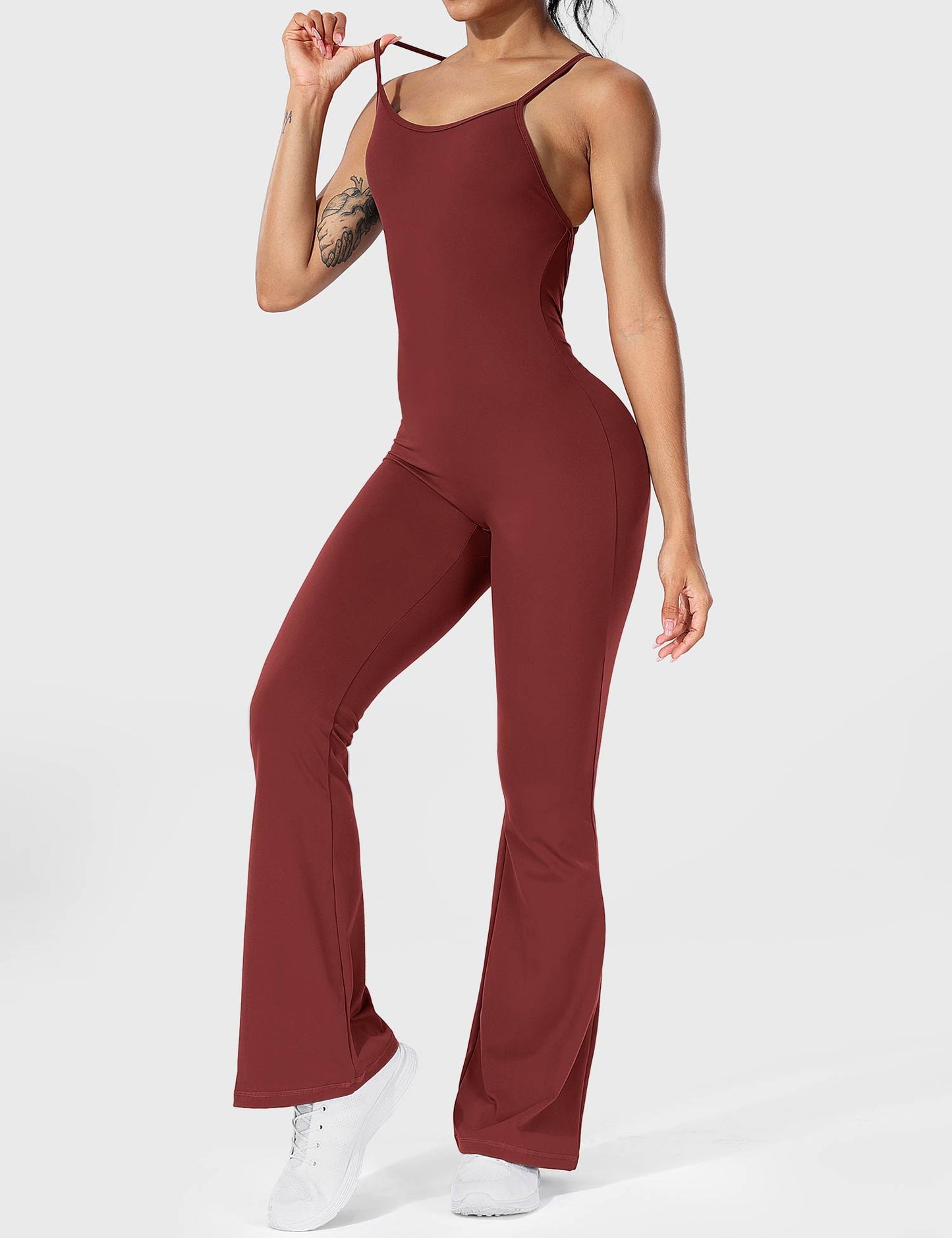 Jumpsuit Zonder Rug Flare Model met Verstelbare Bandjes wordt: Jumpsuit Zonder Rug Flare Maatwerk Verstelbare Schouderbandjes