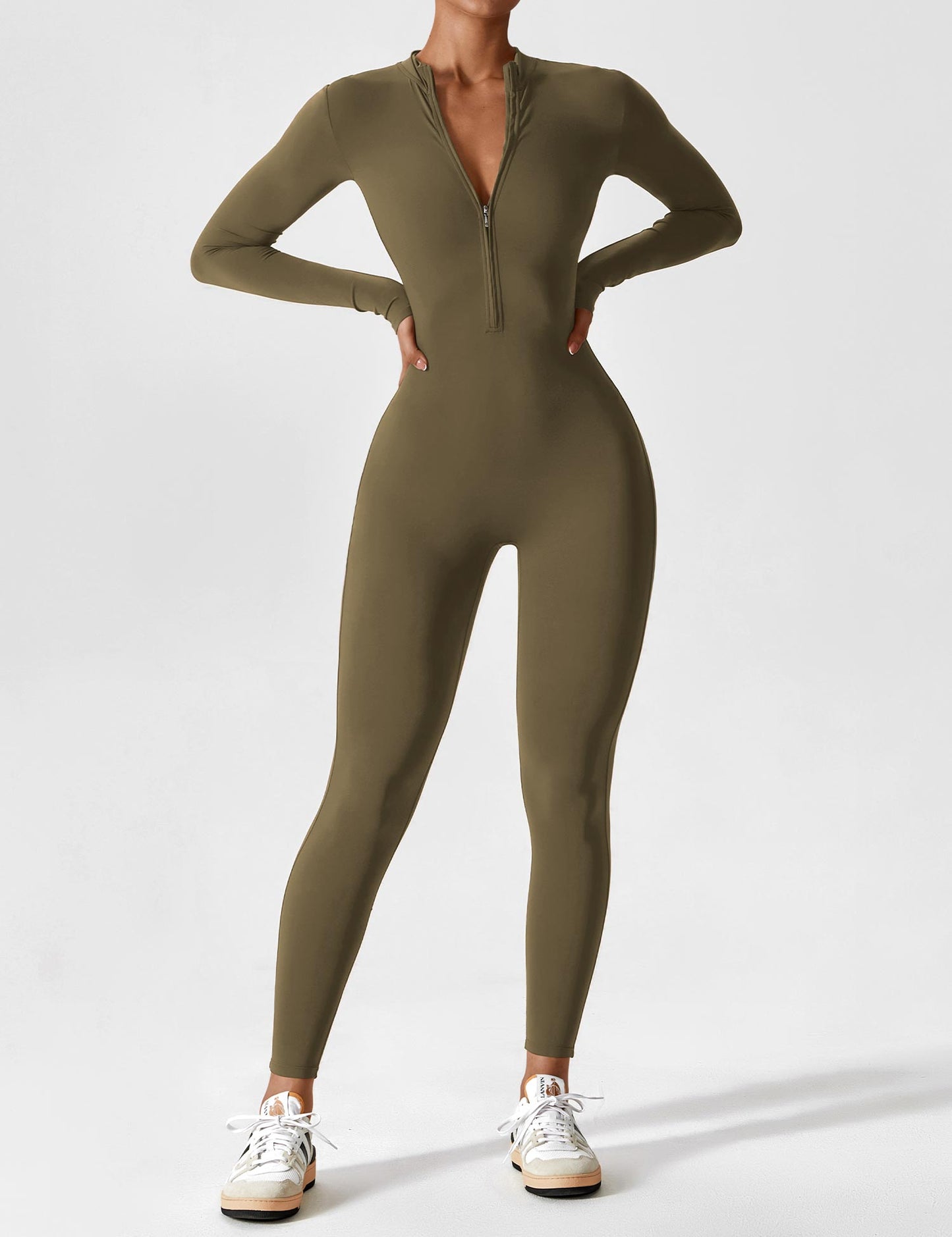 Stretch Bodysuit Met Rits Naadloos Comfortabel