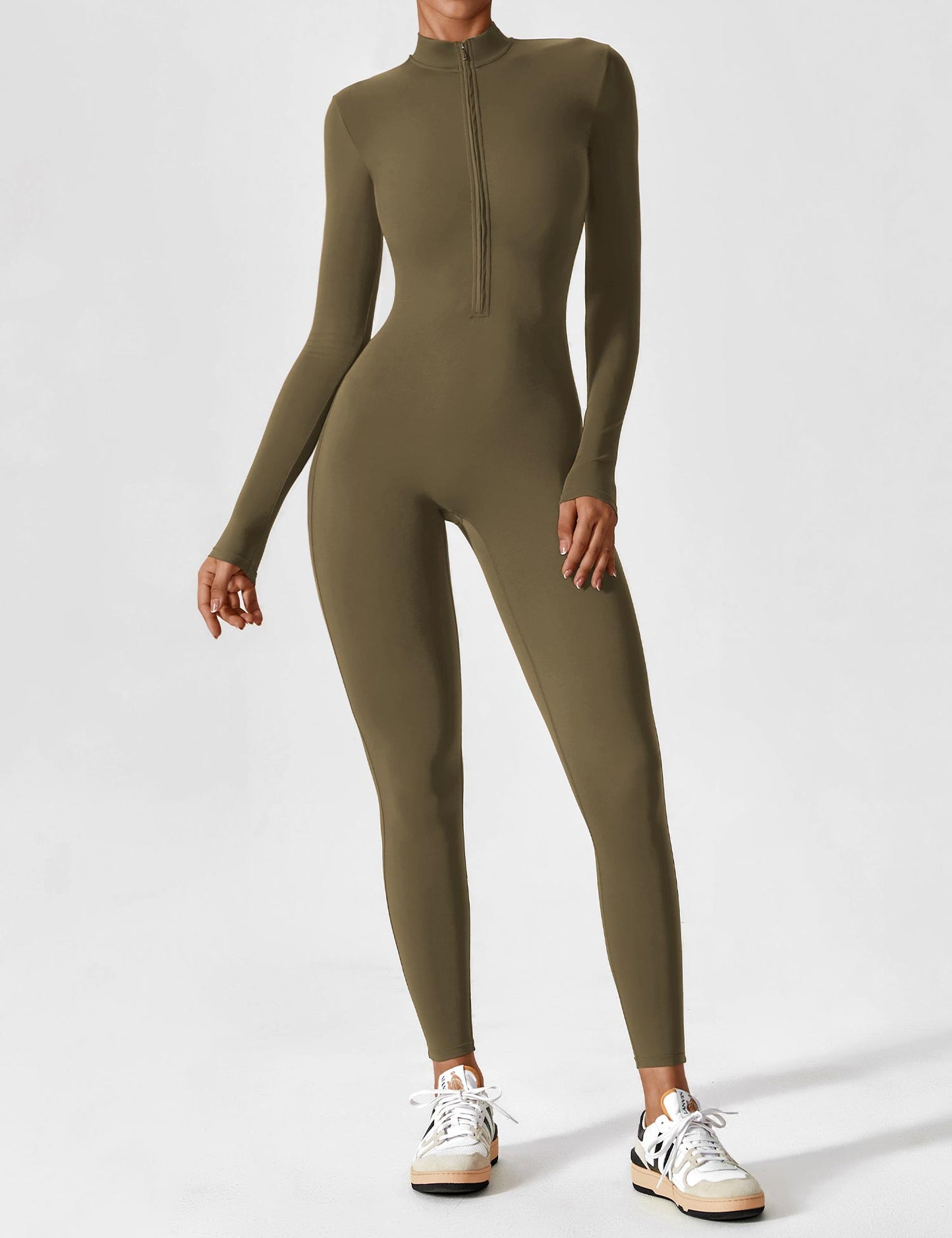 Stretch Bodysuit Met Rits Naadloos Comfortabel