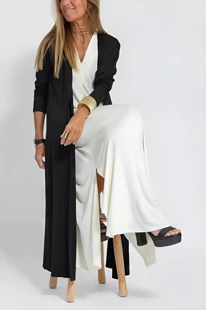 Elegante Lange Jurk met Cardigan Set voor Vrouw