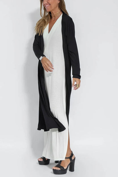 Elegante Lange Jurk met Cardigan Set voor Vrouw