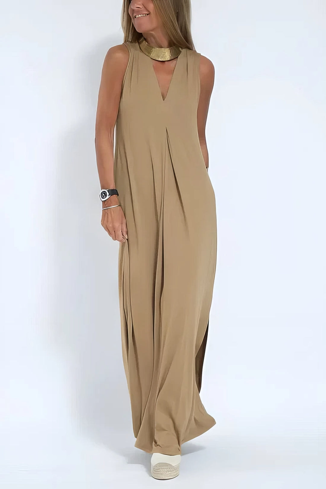 Elegante Lange Jurk met Cardigan Set voor Vrouw