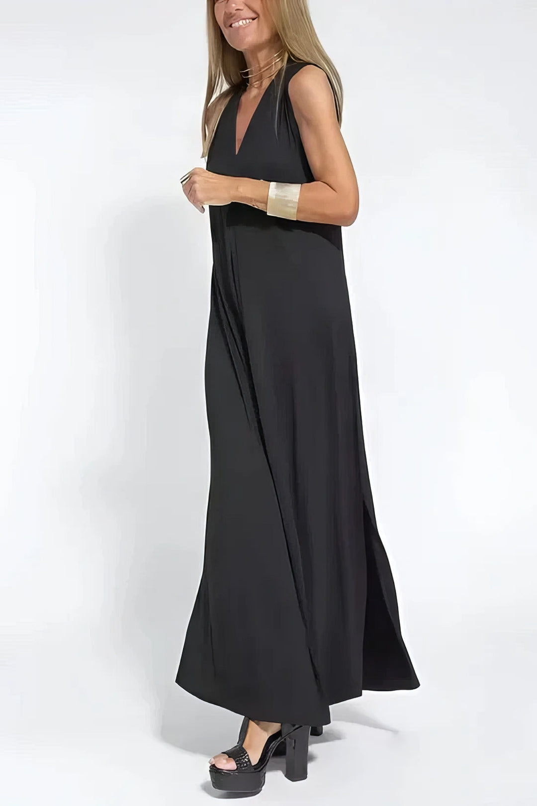 Elegante Lange Jurk met Cardigan Set voor Vrouw