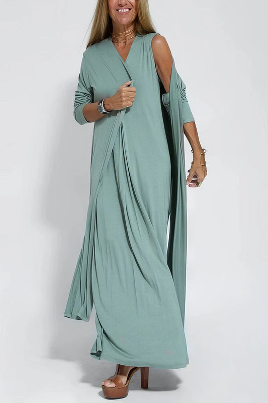 Elegante Lange Jurk met Cardigan Set voor Vrouw - StudioMarella
