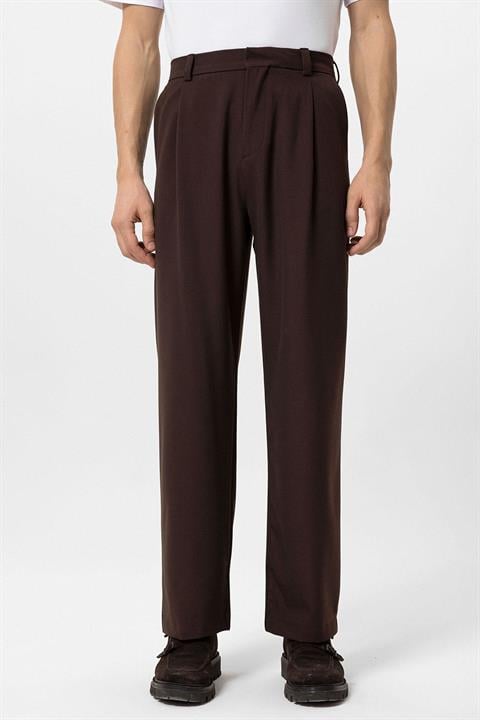 Heren Bruine Baggy Broek Hoge Taille Relaxed Fit - StudioMarella