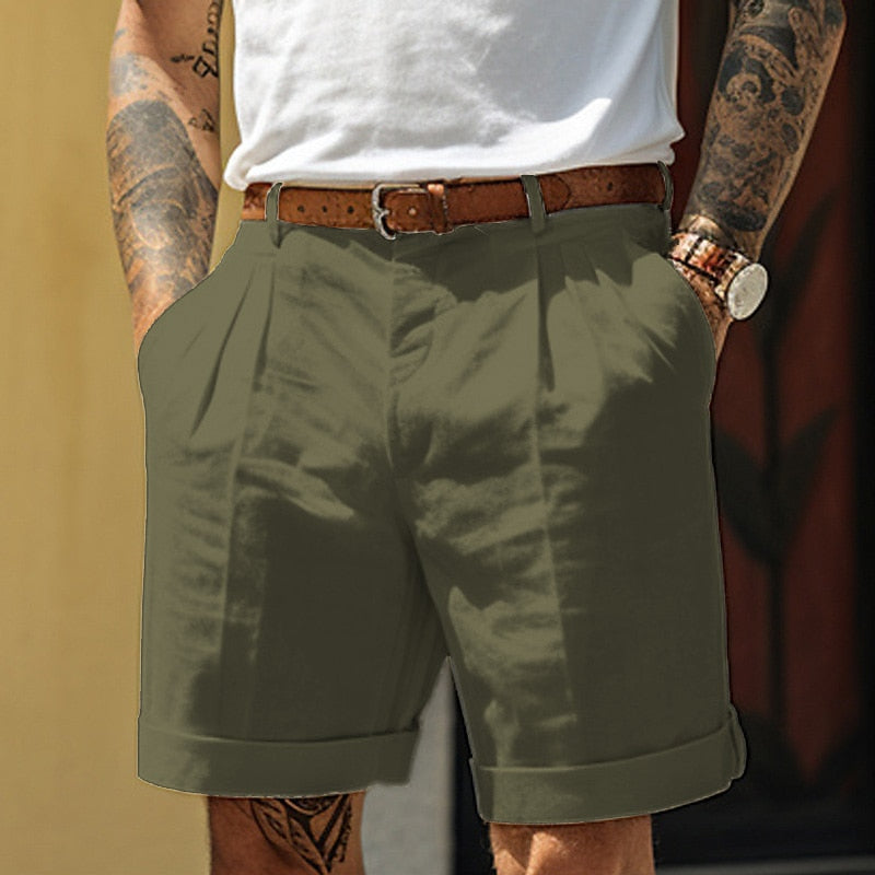 Heren Shorts Linnen-Katoen Klassiek Comfortabel