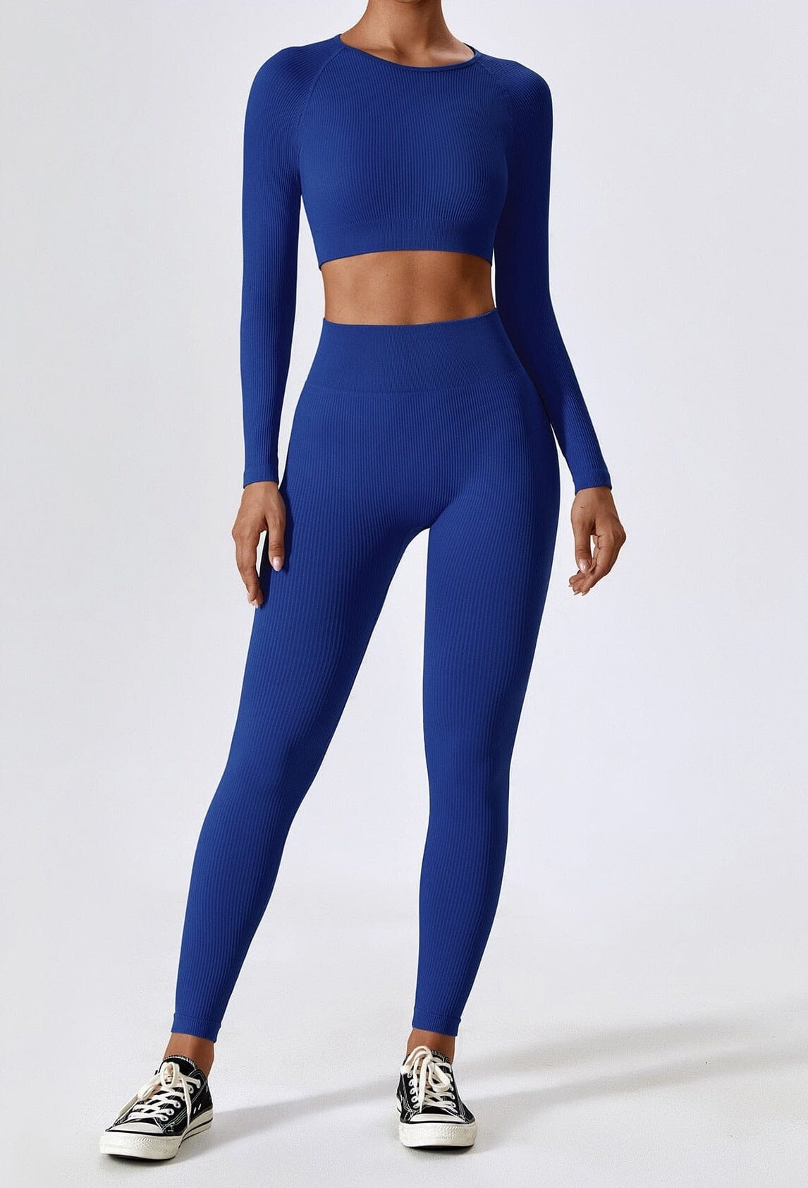 Vrouwelijke Sportset Naadloos Tweedelig Trainingsoutfit → Vrouwelijk Sportoutfit Naadloos Trainingspak Tweedelig