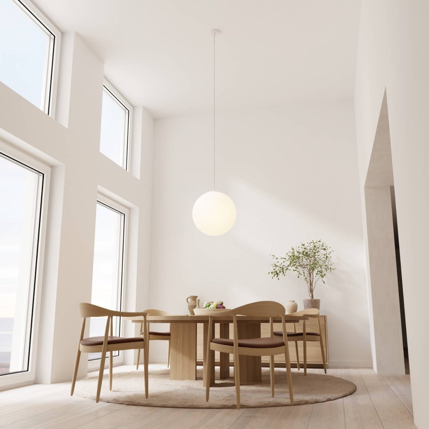 Minimalistische design hanglamp van opaalglas – Elvéra