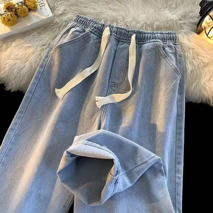 Zwarte Joggingbroek Unisex Denim Comfortabele Fit