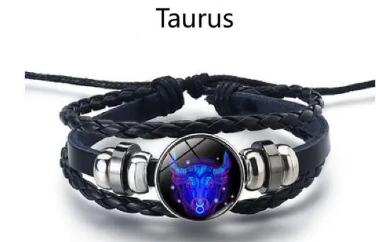 Edelstenen Armband met Sterrenbeeld Symbool Lapis Lazuli Sodaliet Leer Staal Beschermend Spiritueel Sieraad