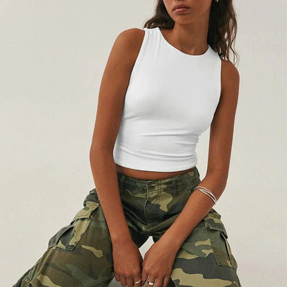 Vrouwelijke Crop Top Zomerjurk Mouwloos Kort