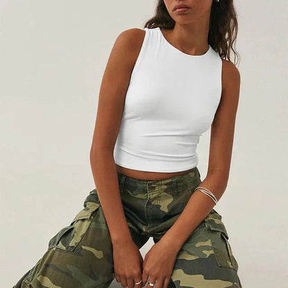 Vrouwelijke Crop Top Zomerjurk Mouwloos Kort