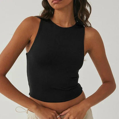 Vrouwelijke Crop Top Zomerjurk Mouwloos Kort