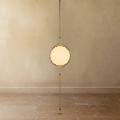Sculpturale Staande Lamp Met Verticale Lichtkolom En Acryl Bollen