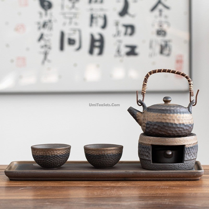 Wabi Sabi Japanse Theeset Keramiek Met Dienblad En Thee Warmer