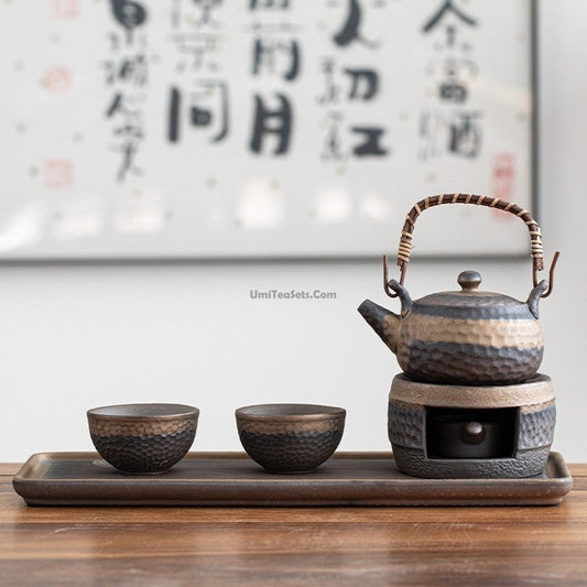 Wabi Sabi Japanse Theeset Keramiek Met Dienblad En Thee Warmer