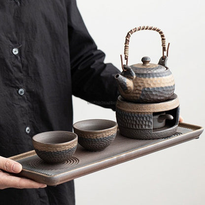 Wabi Sabi Japanse Theeset Keramiek Met Dienblad En Thee Warmer