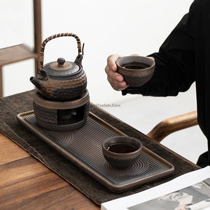 Wabi Sabi Japanse Theeset Keramiek Met Dienblad En Thee Warmer